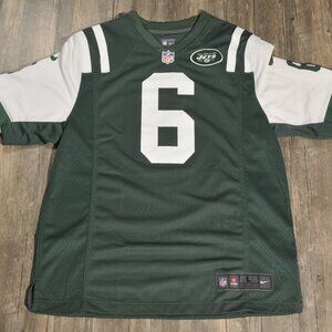 New York Jets Adult Sewn Jersey NFL Nike Sz Large Green Sanchez #6, On Field